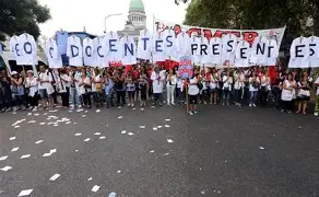 JORNADA DE PROTESTAS DE LOS DOCENTES EN EL CENTRO PORTEÑO